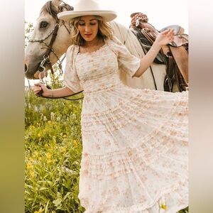 Aniston Ivy City Co Dress Cream Floral